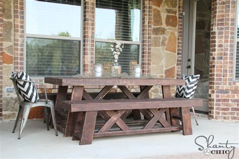Diy Outdoor Benches For My Table Shanty 2 Chic