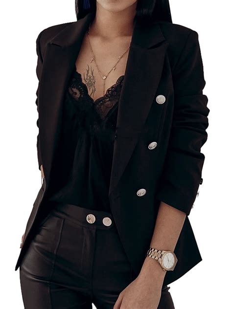 sexy dance women s open front long sleeves work blazer casual buttons jacket suit ladies office