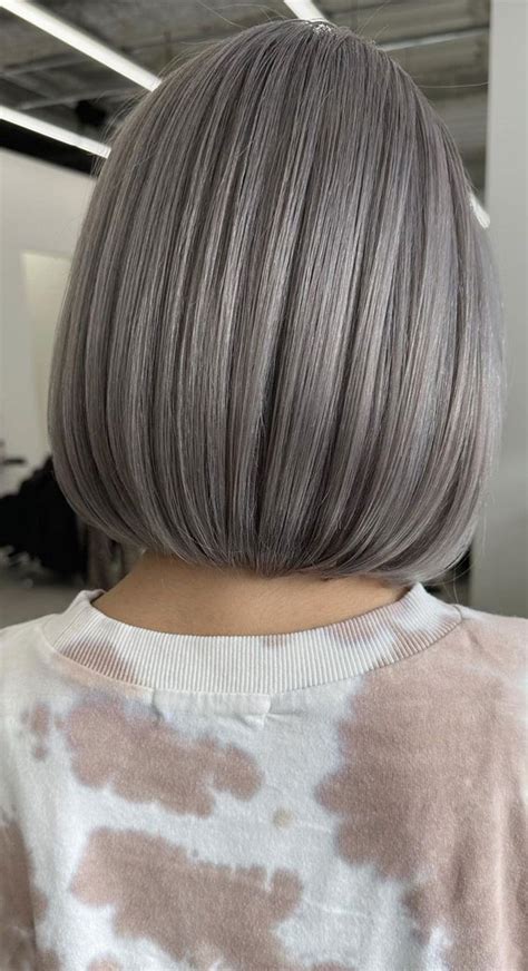 52 Best Bob Haircut Trends To Try In 2023 Metallic Silver Bob