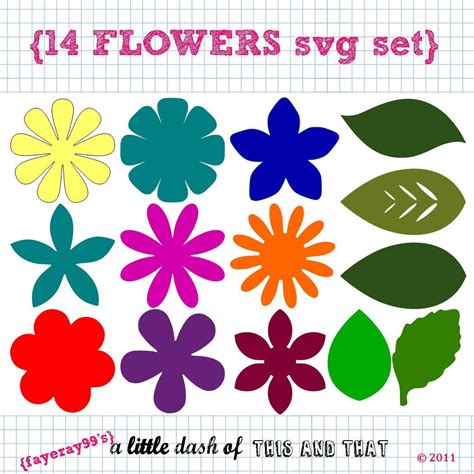 14 Flower And Leaf Svg Dxf Set