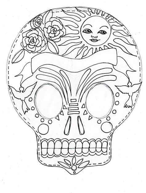 sugar skulls calavera coloring art print pages colouring