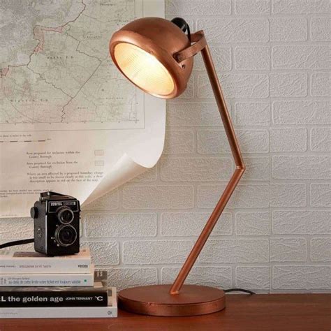 Copper Angled Table Lamp Industrial Copper Table Lamp Copper Table