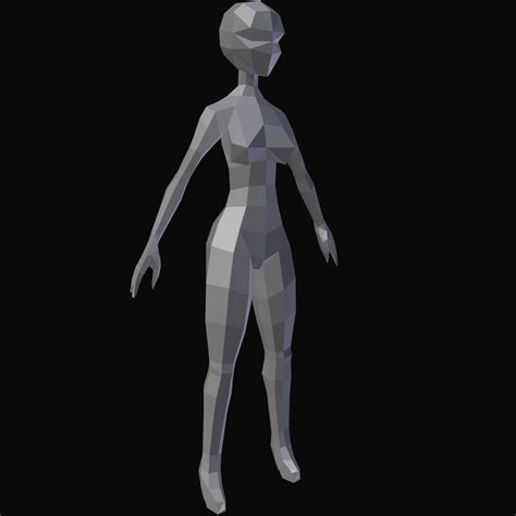 humanoid female character low poly 3d base mesh 3d model 6 blend obj free3d