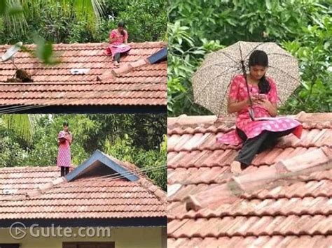 Viral Pic Kerala Girl On Rooftop For Better Signal For Online Classes