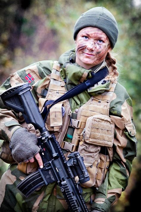 Norway Army Military Women Girl Guns Norway