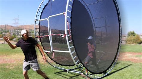 We Built A Giant Human Hamster Wheel Out Of Trampolines Youtube