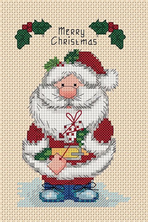 Digital Download Pdf Cross Stitch Chart Christmas Santa Claus Etsy