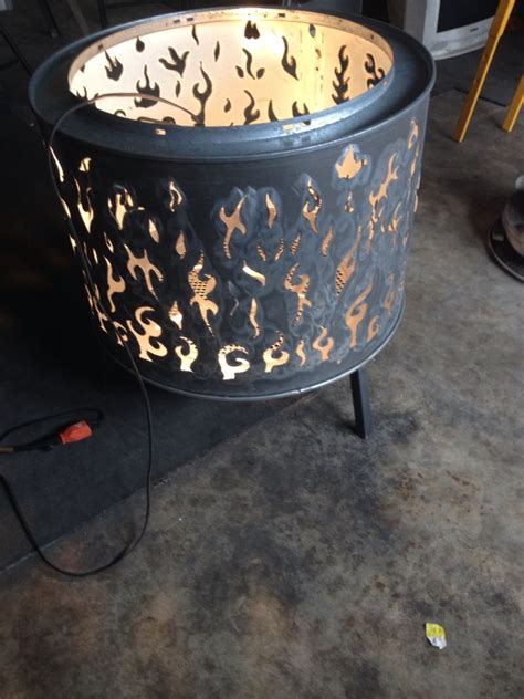 The best washing machine drum fire pit? Dryer drum fire pit | Cool fire pits, Washing machine drum ...