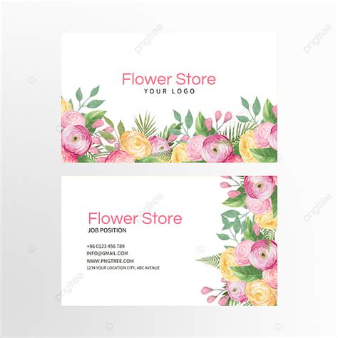 Florist Flower Business Pink Business Card Template Download On Pngtree