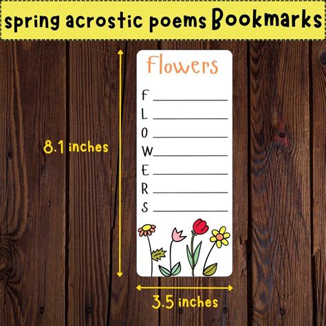 Spring Acrostic Poems Bookmarks Poetry Writing Spring Writing