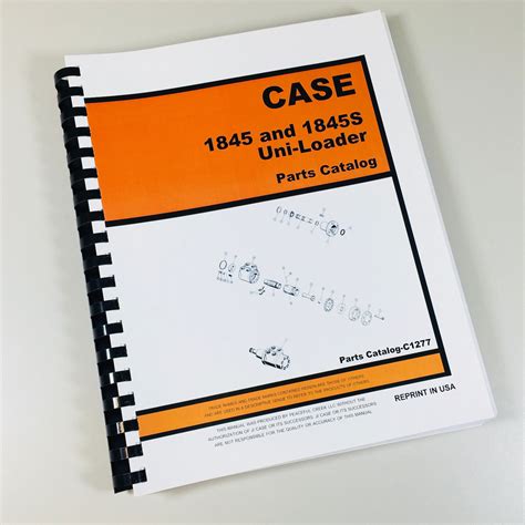 Case 1845 1845s Uni Loader Parts Manual Catalog Skid Steer Assembly