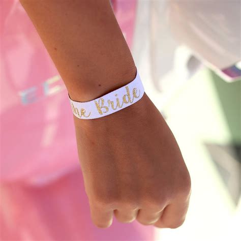 The Bride White Gold Hen Party Wristband By Wedfest