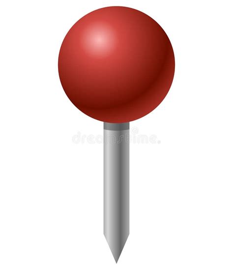 Red Pin Icon Attach Button On Needle Pinned Office Thumbtack And