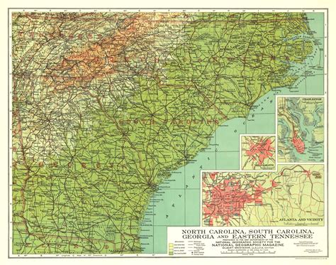 North Carolina South Carolina Georgia Tennessee Map 1926