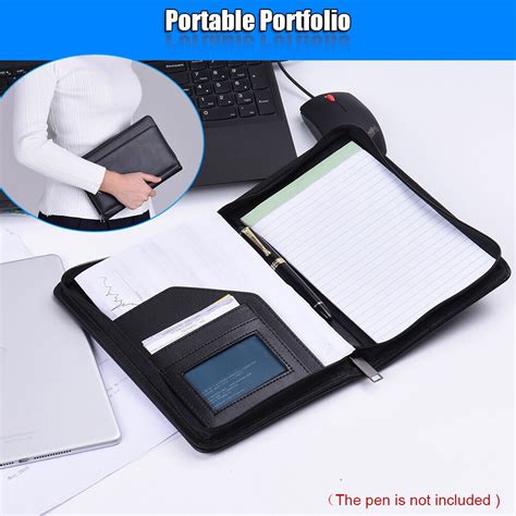 Portable Business Portfolio Padfolio Folder Document Case Organizer A5