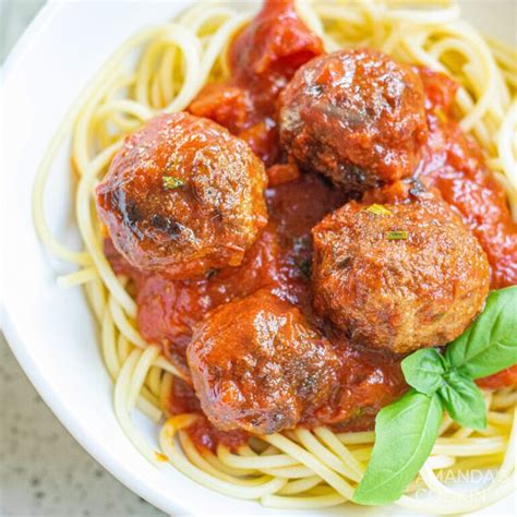 Spaghetti And Meatballs In Marinara Sauce Amandas Cookin