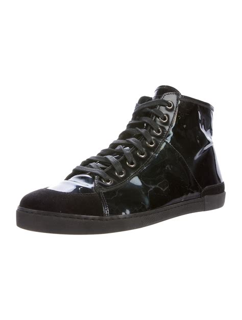 Gucci Patent Leather High Top Sneakers Shoes Guc128767 The Realreal