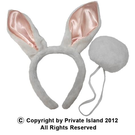 White Bunny Ears And Tail Set 1670 Bunny Ears And Tail Bunny Ear