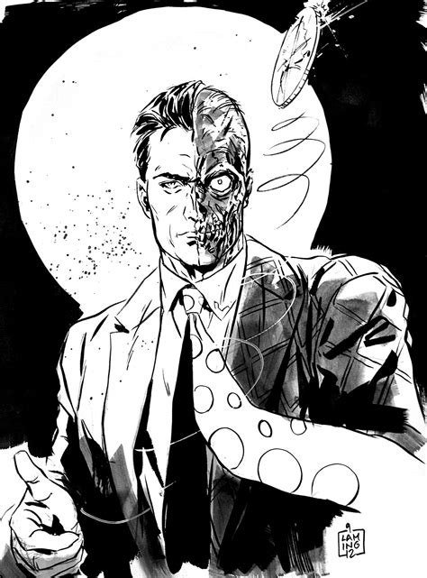 Two Face Convention Sketch By Marclaming On Deviantart Art Comic Art