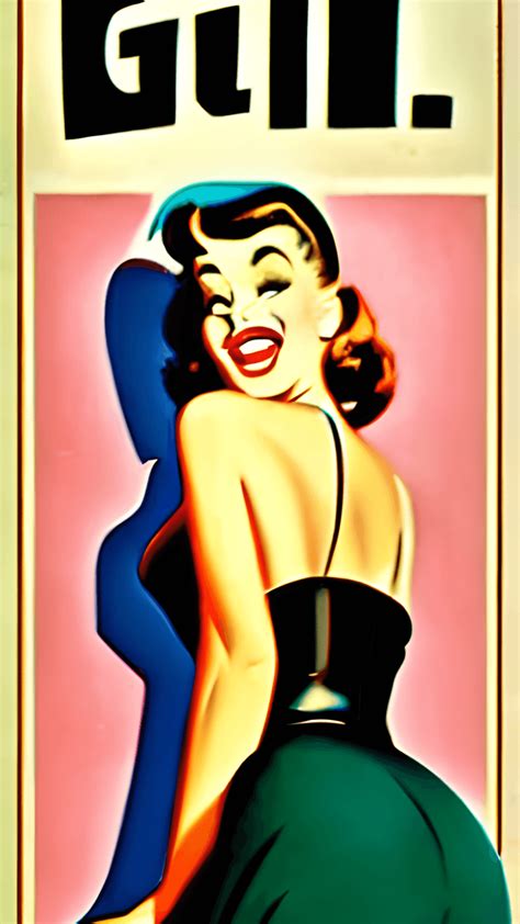 S Pinup Girl Retro Poster Art Creative Fabrica