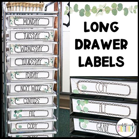 Modern Farmhouse 10 Drawer Cart Labels Confetti And Creativity