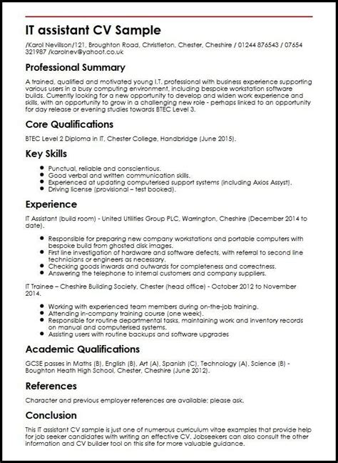 What is an academic cv (curriculum vitae) and why do i need one? it assistant cv sample myperfectcv in 2020 | Professional ...