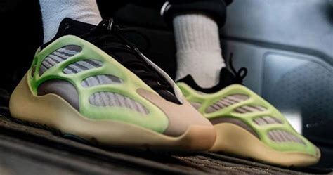 The bootie construction provides a snug fit while the tongue features reflectivity that emits light in darkness. The adidas Yeezy 700 V3 'Azael' is Glow-in-the-Dark ...