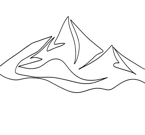 Premium Vector Mountain Line Art Landscape Simple Sketch Minimalist
