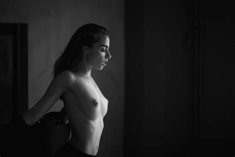 Rebecca Bagnol Topless In Black And White