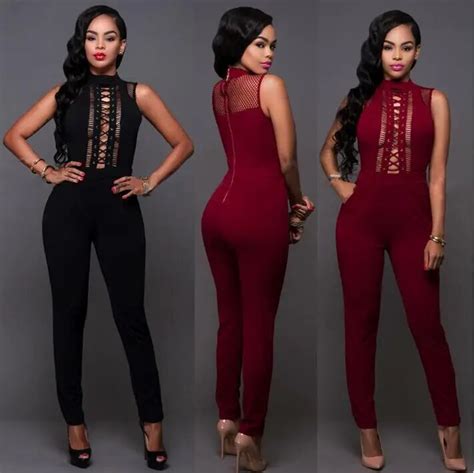 2017 Hot Sale Sexy Jumpsuits Womens Two Color Sleeveless Tall Waist