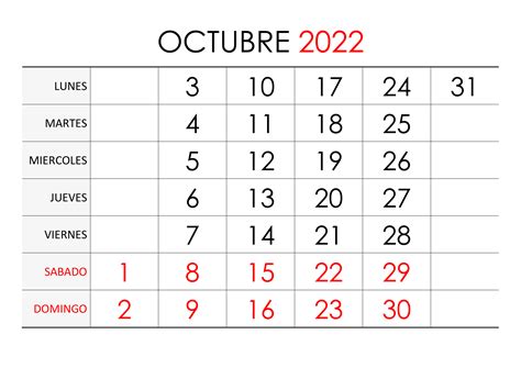 Calendario Octubre 2022 2023 El Calendario Octubre 2022 2023 Para