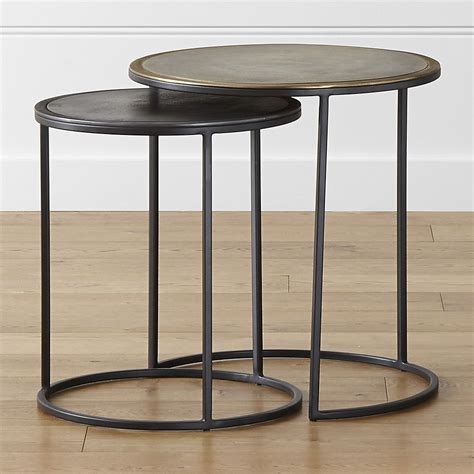 The nesting coffee tables small and large set is a crate and barrel exclusive. Knurl Nesting Accent Tables Set of Two + Reviews | Crate ...