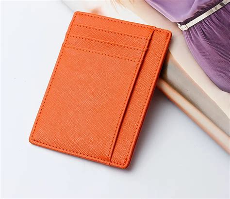 Slim Thin Genuine Leather Rfid Blocking Credit Card Holder For Men