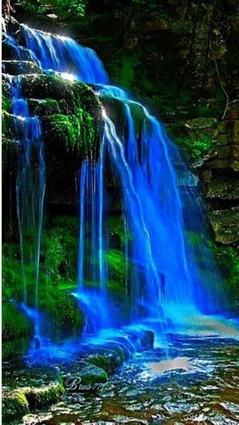 Blue Waterfall Waterfall Beautiful Landscapes Beautiful Waterfalls