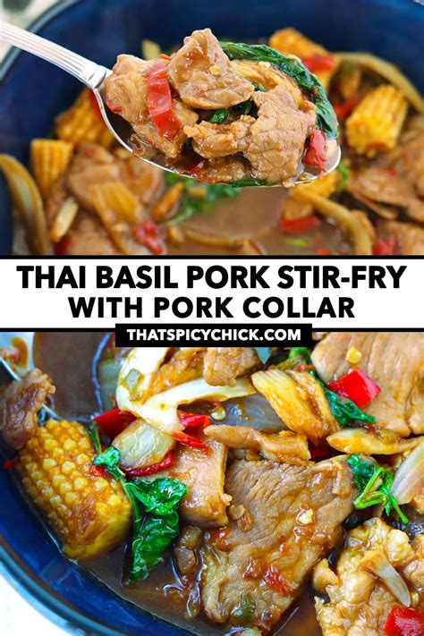 Thai Basil Pork Stir Fry W Pork Collar And Extra Sauce That Spicy Chick
