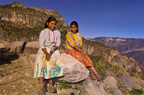 Tarahumara Indians Of Mexico Tarahumara Indian Sisters Urique Canyon
