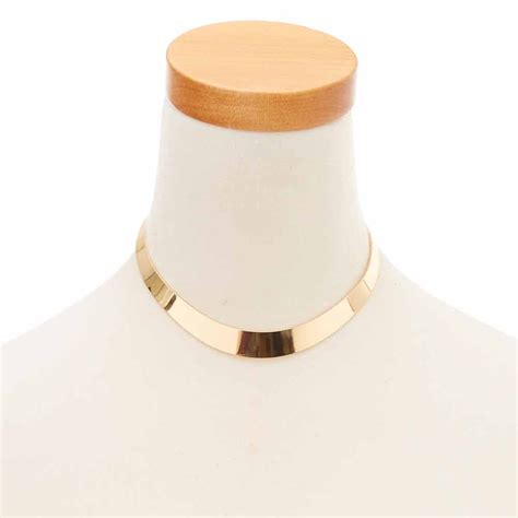 Gold Collar Choker Necklace Claires Us