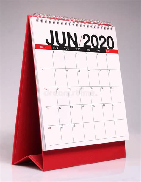 Simple Desk Calendar 2020 June Stock Photo Image Of June Number