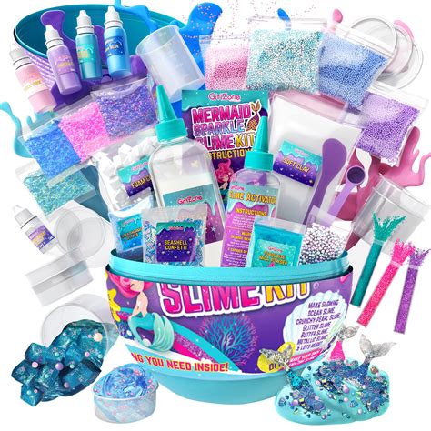 Girlzone Egg Surprise Mermaid Sparkle Slime Kit For Girls Measures 95