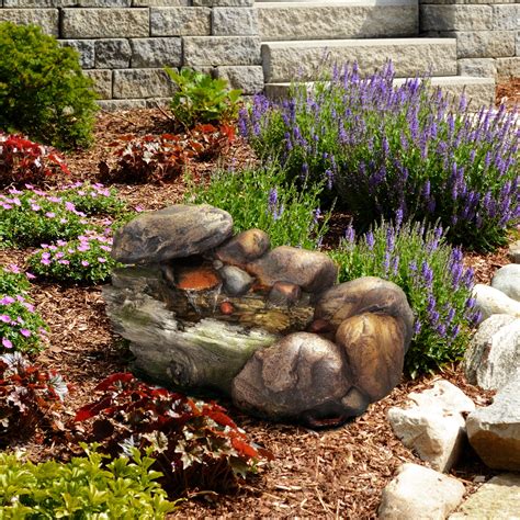 Pure Garden Outdoor Polyresin Stone Water Fountain Lawn And Garden