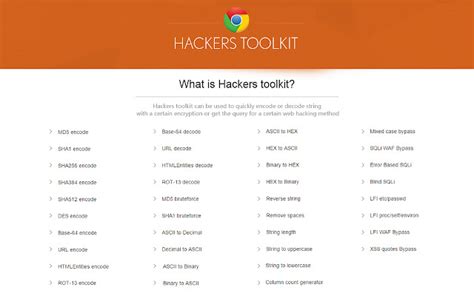 Hackers Toolkit Chrome Web Store