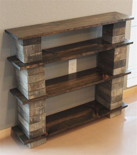 DIY Concrete Block Bookshelf | Adjustable shelving, Style and Concrete wood