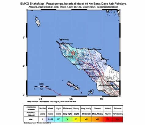 Gempa terkini, pertanda apa ? Gempa Tektonik M5.0 Guncang Aceh, Tidak Berpotensi Tsunami ...