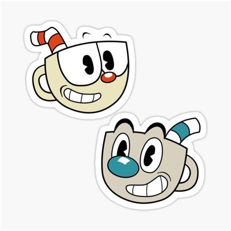 Cuphead And Mugman Stickers Sticker For Sale By Portfoliorun Redbubble