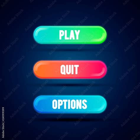 Vector Illustration Game Ui Set Of Buttons Gui To Build Games Modern