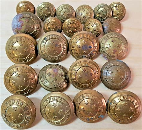 New Zealand Army Defence Force Uniform Service Brass Buttons Ww2 Ww1