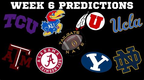 2022 College Football Week 6 Predictions Youtube