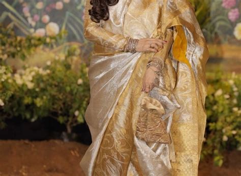 Rekha In Kanjeevaram Silk Saree At Riddhi Tejas Malhotras Wedding Reception