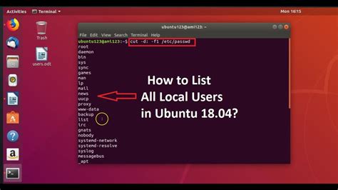 How To List All Local Users In Ubuntu 1804 Youtube