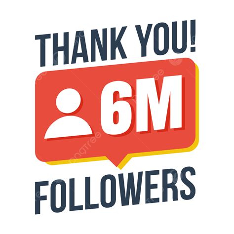 6m Followers Thank You 6m Followers Thank You Vector 6m Subscribers